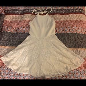 Lacy Boho Chic Cream Halter Dress